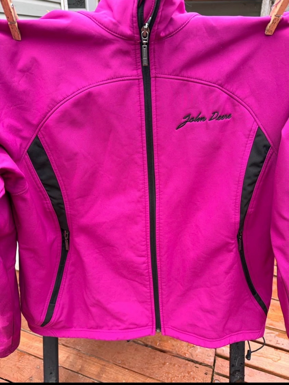 John Deere Women's Bright Magenta Utility Jacket with Black Accents